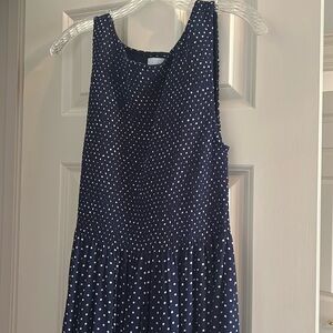 Hill House Cosima Dress NWT Navy and White Polka Dot
